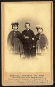 Rebecca, Charley, and Rosa, slave children from New Orleans - photographed by Kimball, 477 Broadway, N.Y. LCCN2010647850