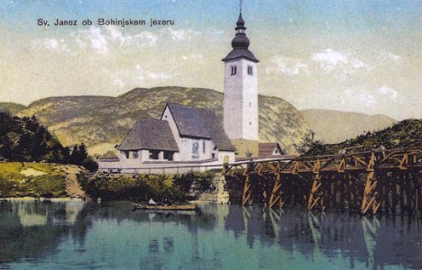 Razglednica cerkve sv. Janeza v Bohinju (4)