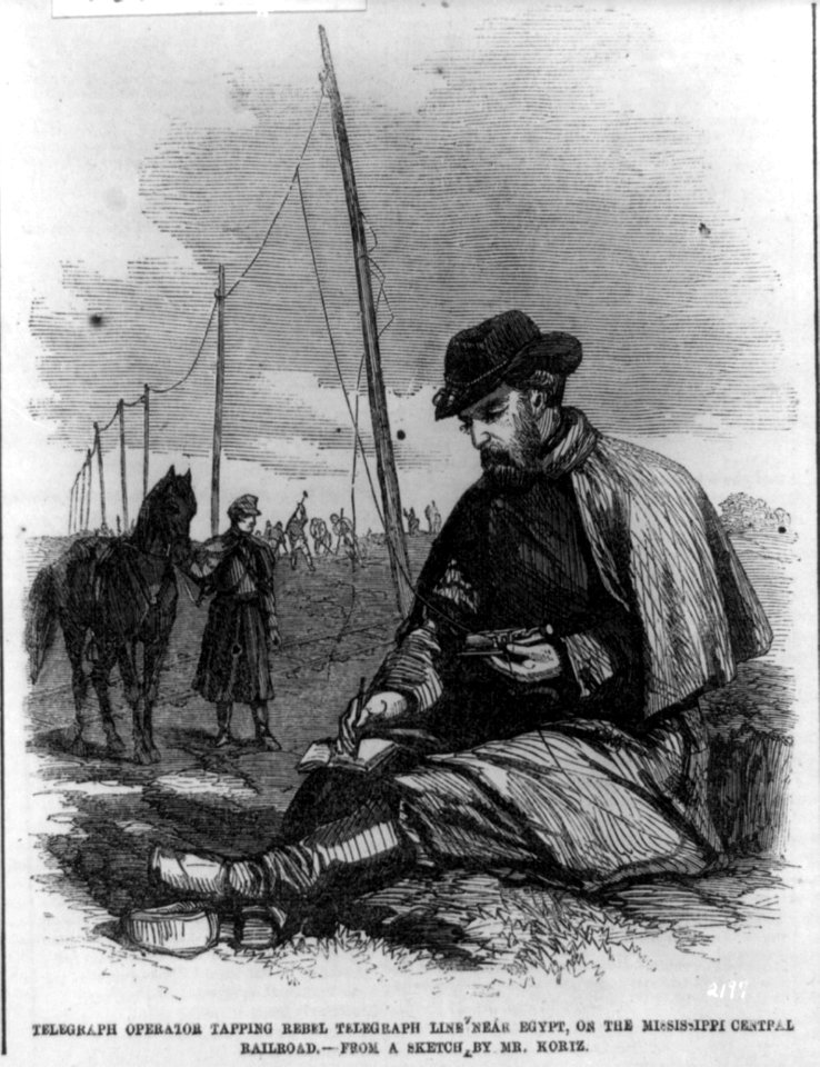 Rebel telegraph operator near Egypt, on the Mississippi Central R.R. LCCN2002725413