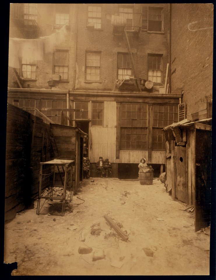 Rear view of tenement, 134 1-2 Thompson Street, New York City. See Photos of flower makers working here (2778 and 2816). LOC cph.3b47425