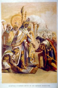 Reception of Hernando Cortez by the Emporer Montezuma LCCN2002718925