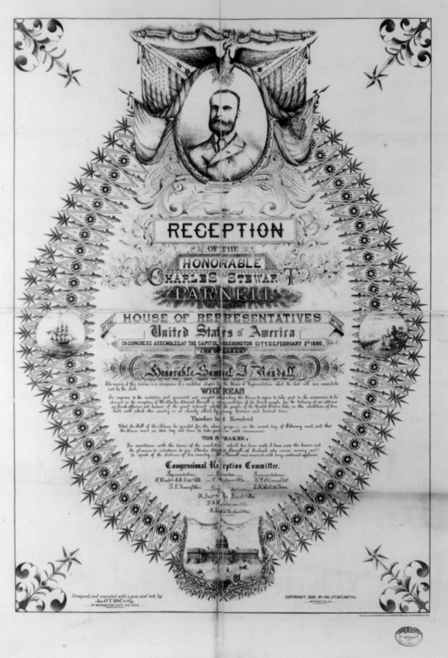 Reception of the Honorable Charles Steward Parnell of Ireland, by the House of Representatives..., Feb. 2, 1880 LCCN2007680107