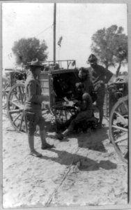 Receiving wireless messages from the border near Casas Grandes, Mexico - Mexican-U.S. Campaign after Villa, 1916 LCCN2002718111