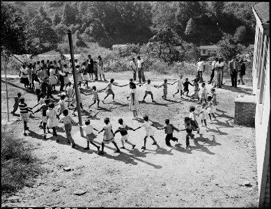Recess in ... grade school. Inland Steel Company, Wheelwright ^1 & 2 Mines, Wheelwright, Floyd County, Kentucky. - NARA - 541500