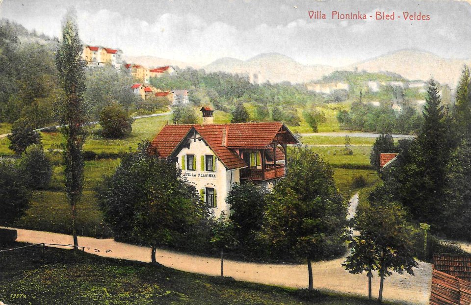 Razglednica vile Planinka - Bled 1909
