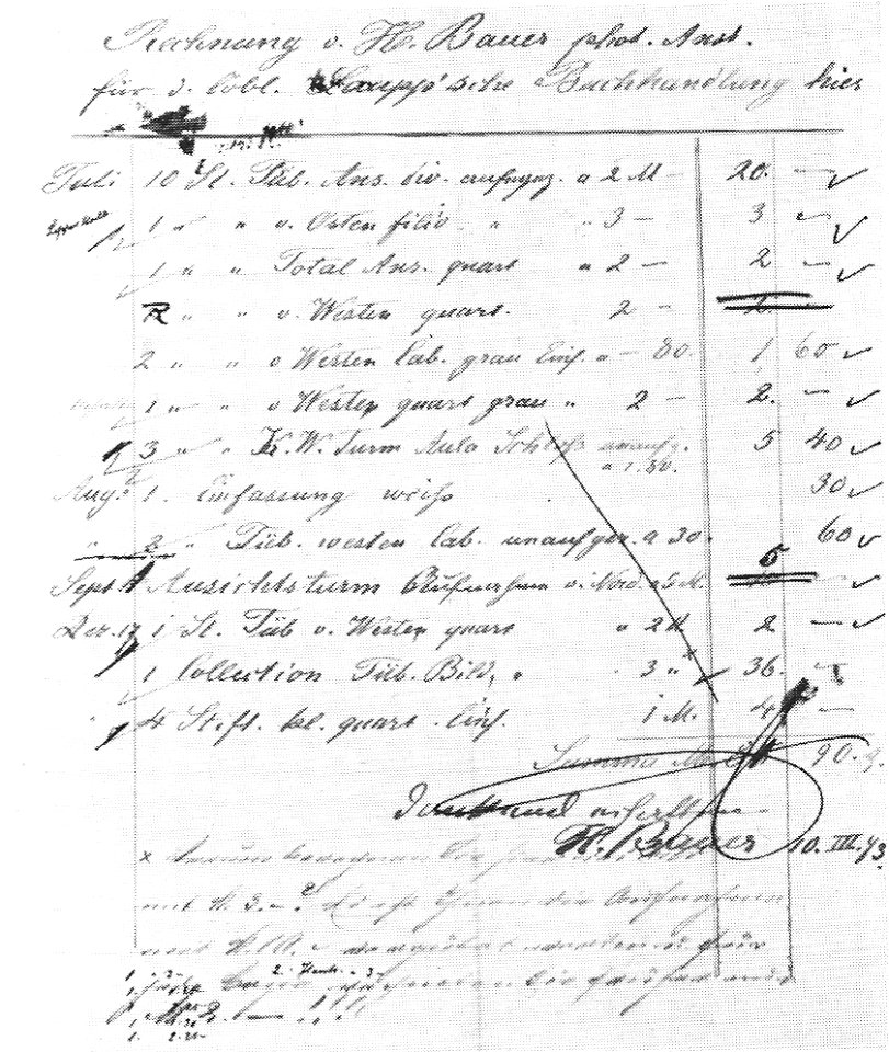 Rechnung Hermann Bauers vom 10.3.1893 (HBTB43B)