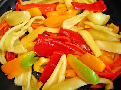 Cooking roasted peppers healthy photo