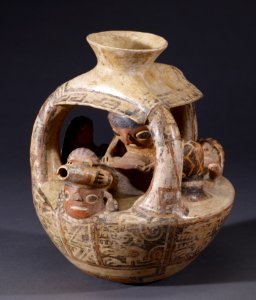 Recuay - House or Temple Scene Vessel - Walters 482824 - Three Quarter