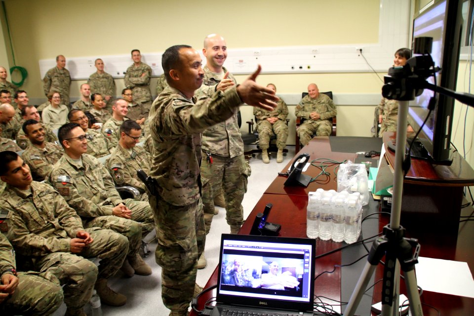 Reaching out to Afghanistan, A virtual handshake from the Pentagon 141218-N-JY715-651