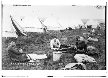 Recruits, Aldershot, H.A.C. Fargo Camp. 1914 LCCN2014698559