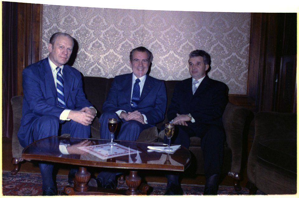 Reception for President Ceausescu of Romania hosted by the Romanian Embassy - NARA - 194561