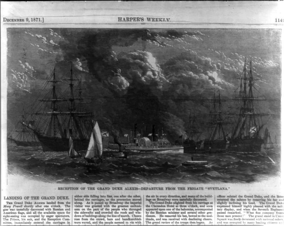 Reception of the Grand Duke Alexis (New York City) - Departure from the frigate SVETLANA LCCN99614248