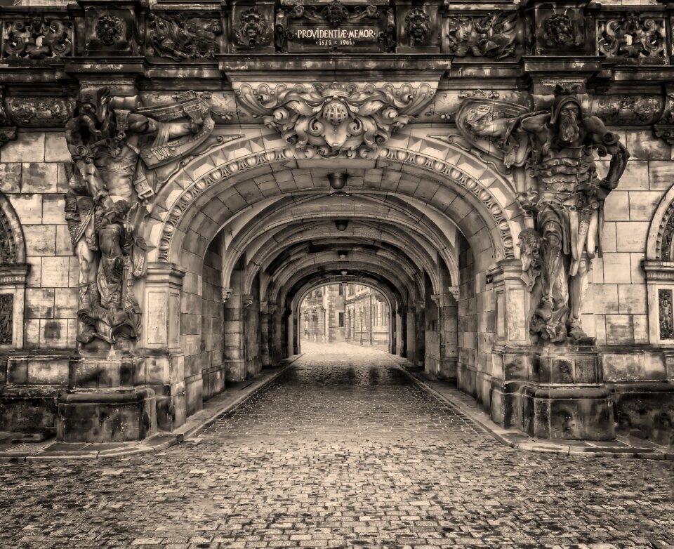 Tunnel historic old town architecture photo