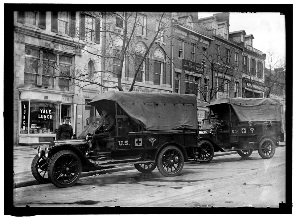 RED CROSS, AMERICAN. ARMY TRUCKS AND TRAILERS FOR RED CROSS SUPPLIES LCCN2016864445