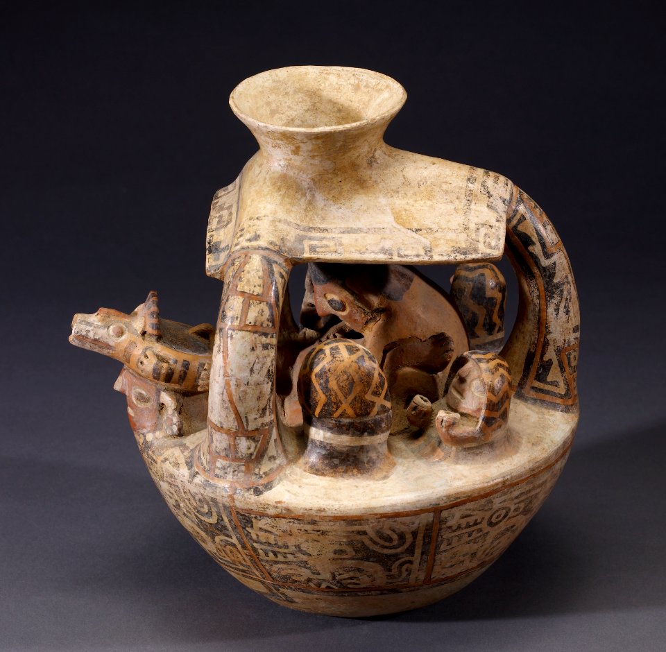 Recuay - House or Temple Scene Vessel - Walters 482824 - Left Side