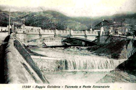 Reggio calabria ponte e torrente annunziata cartolina antica