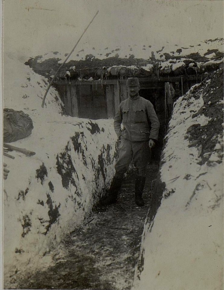 Regt. Kmdt.d.IR.54 vor seinem Quartier Karancze. (BildID 15451685)