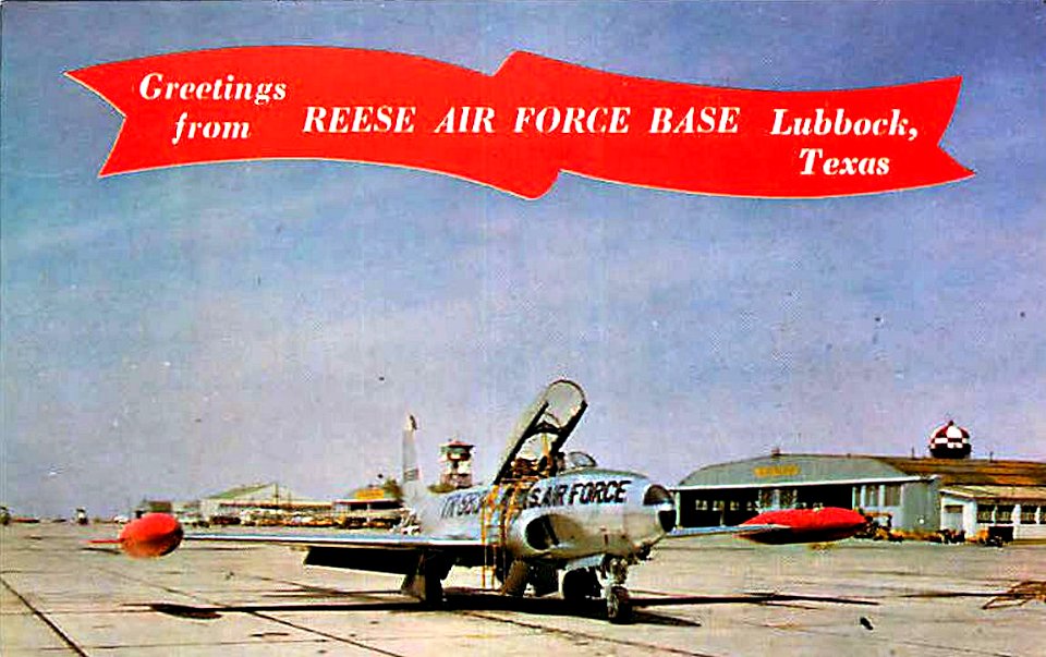 Reese Air Force Base - Welcome with T-33 Shooting Star Jet Trainer