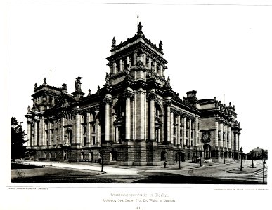 Reichstagsgebäude Berlin Architekt Wallot Dresden, Tafel 41, Kick Jahrgang II