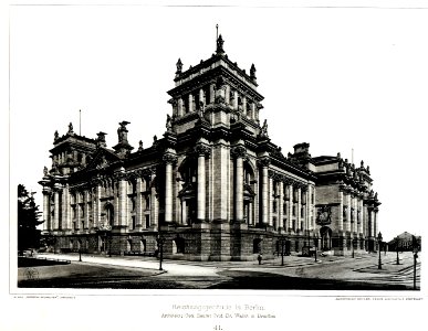 Reichstagsgebäude Berlin Architekt Wallot Dresden, Tafel 41, Kick Jahrgang II photo