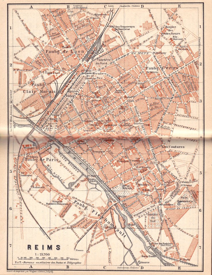 Reims — Plan du guide Baedeker de 1908 (02)
