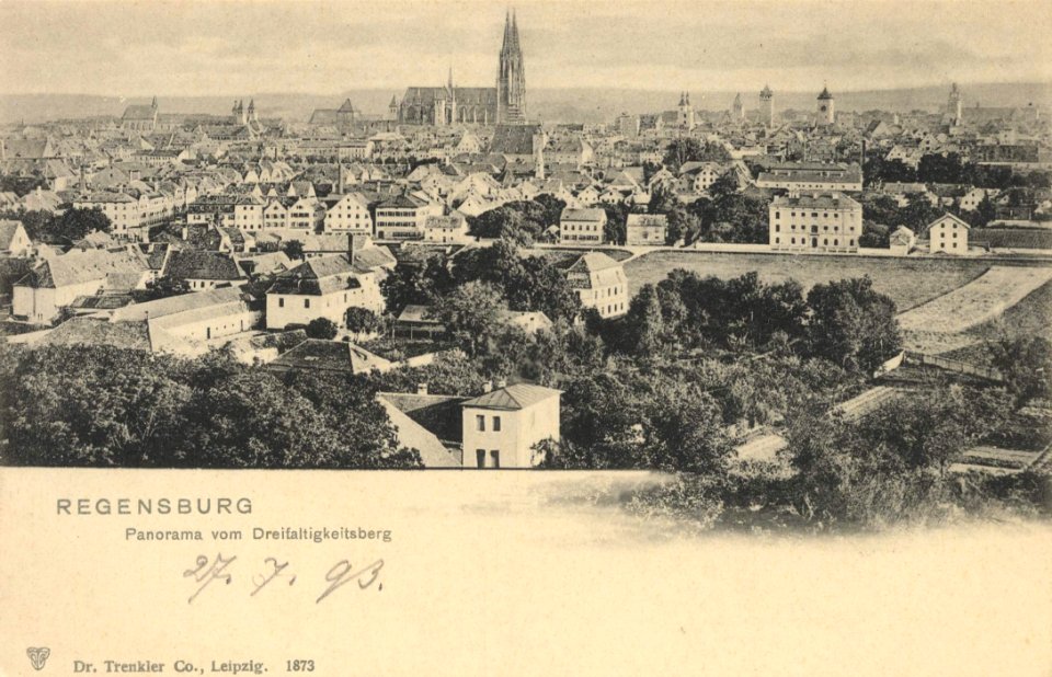 Regensburg, Bayern - Stadtansicht vom Dreifaltigkeitsberg (2) (Zeno Ansichtskarten)