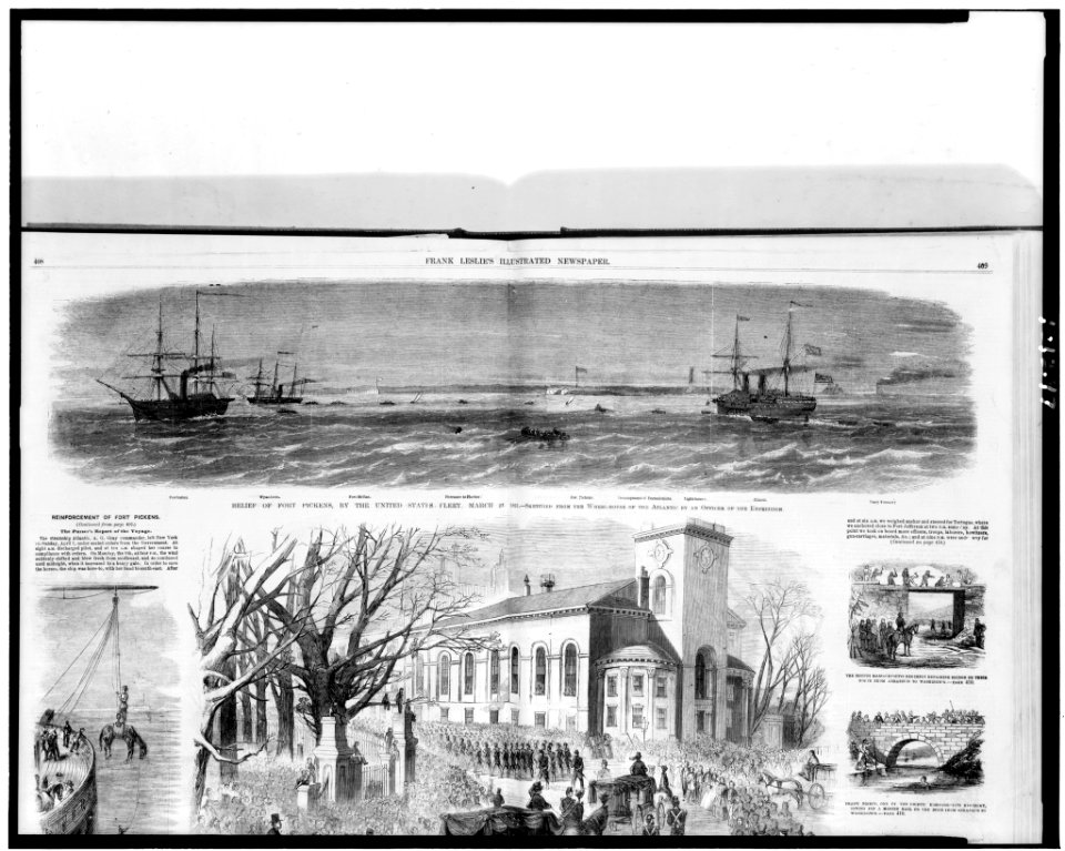 Relief of Fort Pickens, by the United States fleet, March 23, 1861 - sketched from the wheel-house of the Atlantic by an officer of the expedition. LCCN90711028