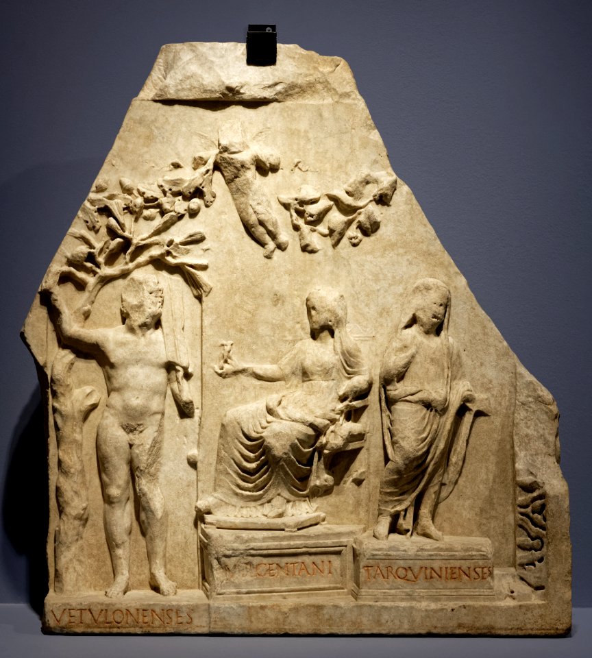 Relief with three Etruscan populi MGrProfano inv.9942
