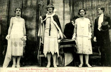 Reine de la Bonneterie et ses demoiselles d'honneur - Fêtes de la Bonneterie 1926