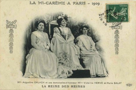 Reine des Reines 1909 et ses demoiselles d'honneur