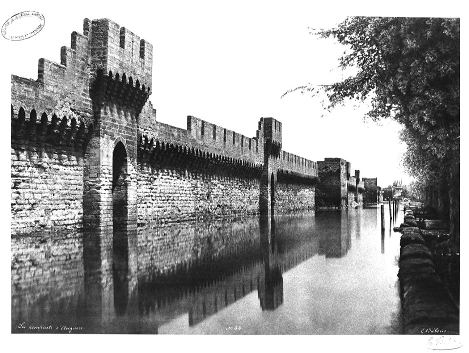 Remparts d'Avignon Inondation 1856 par Édouard Baldus
