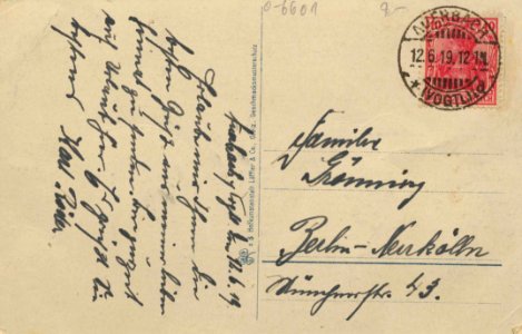 Rentzschmühle, Sachsen - Stadtansicht (back) (Zeno Ansichtskarten)