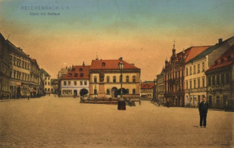Reichenbach (Vgtl.), Sachsen - Marktplatz mit Rathaus (Zeno Ansichtskarten)