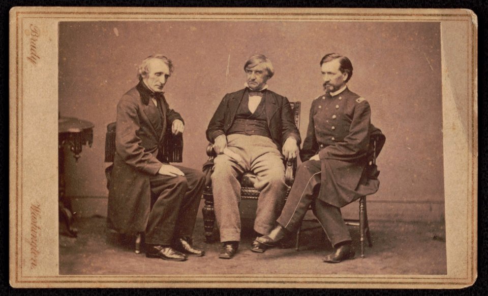 Rep. John Bingham, Judge Joseph Holt, and Brigadier General Henry Burnett, prosecutors for Lincoln assassination trial) - Brady, Washington LCCN2017648736
