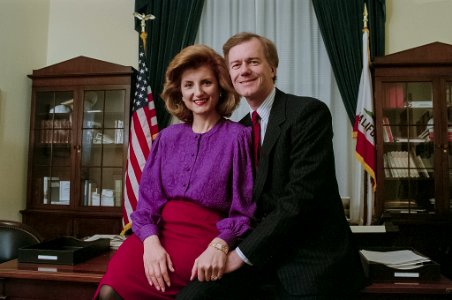Rep. Michael Huffington (R-CA) and his wife Arianna in his House Office