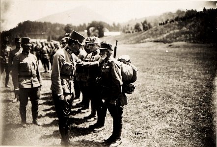 Reise Kaiser Karls I. an die Isonzofront, Istrien, Kärnten und Vorarlberg. in der Zeit vom 1-6.VI.1917. 4.6.1917 - Ankunft in Tarvis (BildID 15565226)