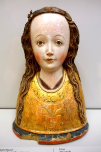 Reliquary bust of a female saint, Erfurt, c. 1470-1480, linden wood - Bode-Museum - DSC03276