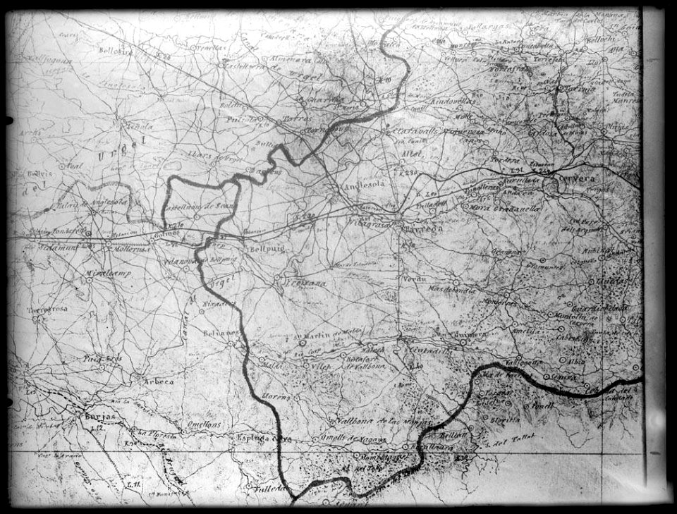Reproducció d'un fragment d'un mapa de Cervera (AFCEC VINTRO 18X24 424)