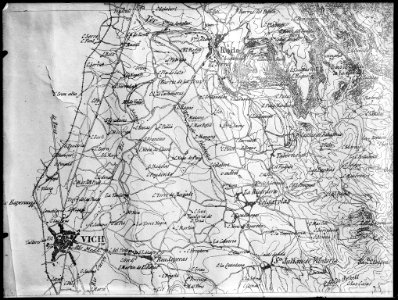 Reproducció d'un fragment d'un mapa de Vic a la comarca d'Osona (AFCEC VINTRO 18X24 460)
