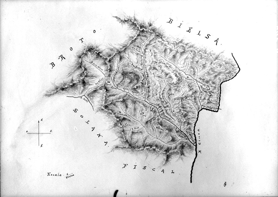 Reproducció d'un mapa de la zona d'Ordesa