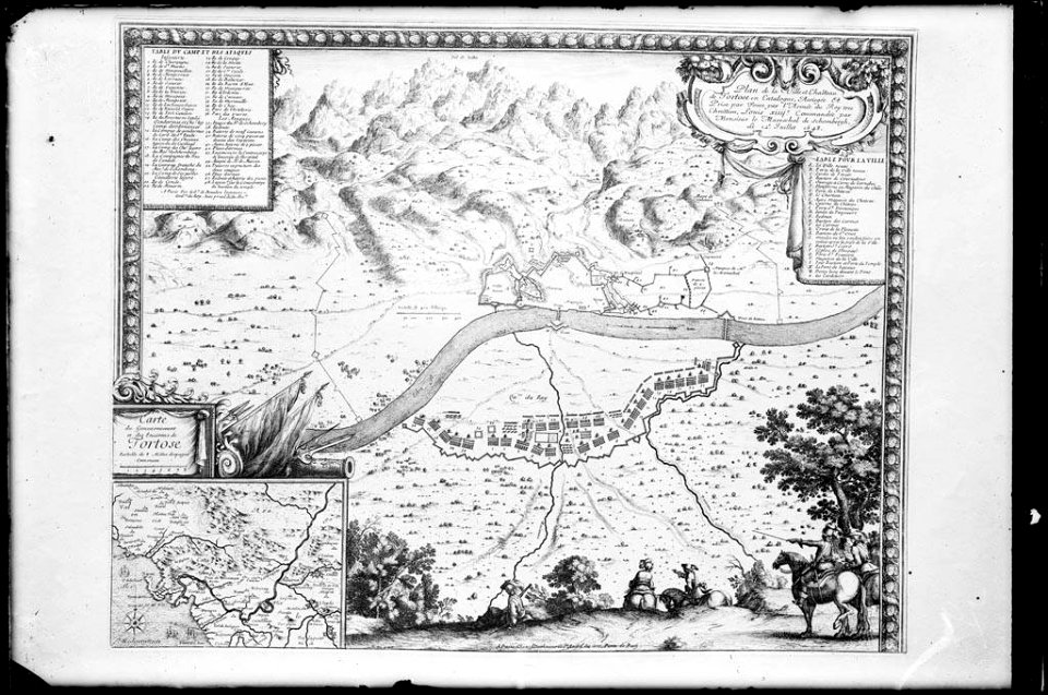 Reproducció d'un mapa del municipi de Tortosa i el seu entorn, de 1648 (AFCEC VINTRO D 4139)