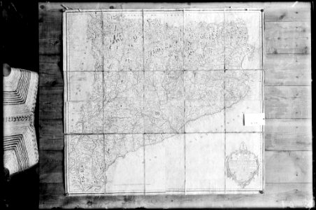Reproducció d'un mapa del principat de Catalunya del 1774 de López Vargas (AFCEC VINTRO D 4118)