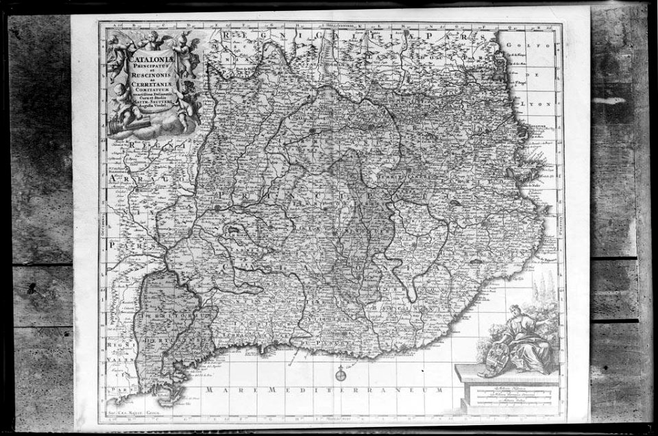 Reproducció d'un mapa del principat de Catalunya i del Rosselló (AFCEC VINTRO D 4111)