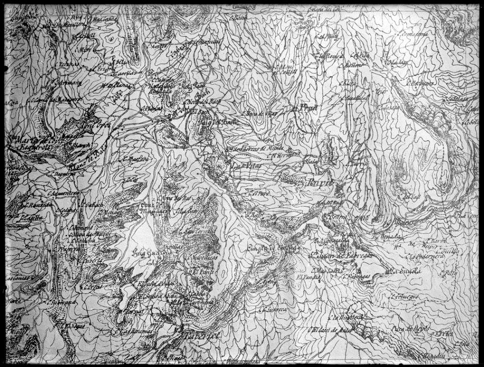 Reproducció d'un fragment d'un mapa de Tavertet i Rupit (AFCEC VINTRO 18X24 454)