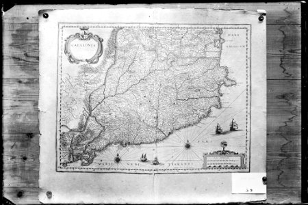 Reproducció d'un mapa de Catalunya de 1630 (AFCEC VINTRO D 4115)
