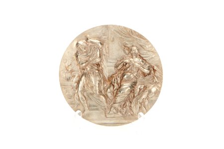 Relief av silver föreställande mans och kvinnofigur (Josef och Potifars hustru) - Skoklosters slott - 92207 photo