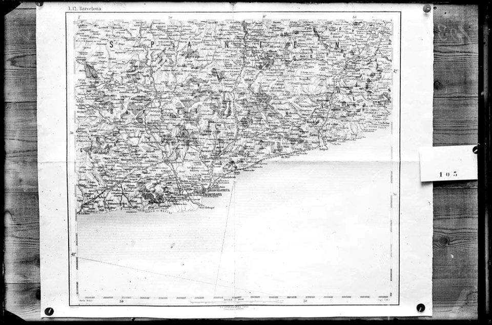 Reproducció d'un mapa de la província de Barcelona (AFCEC VINTRO D 4141)