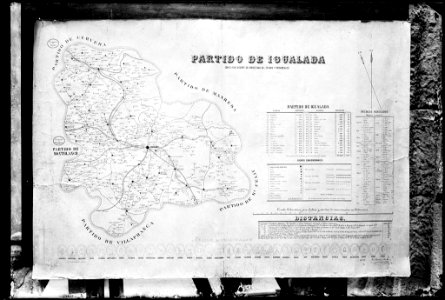 Reproducció d'un mapa del partit d'Igualada de 1890 (AFCEC VINTRO D 4132)