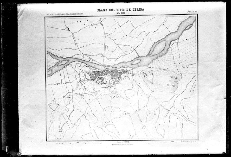 Reproducció d'un mapa del setge de Lleida de 1810 (AFCEC VINTRO D 4144)