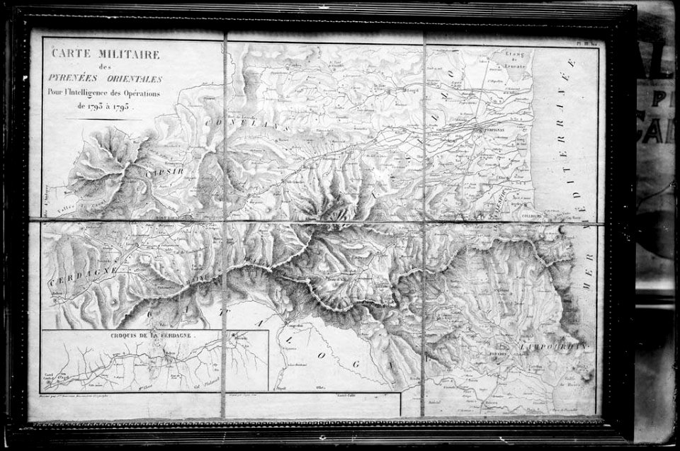 Reproducció d'un mapa militar dels Pirineus Orientals (AFCEC VINTRO D 4109)